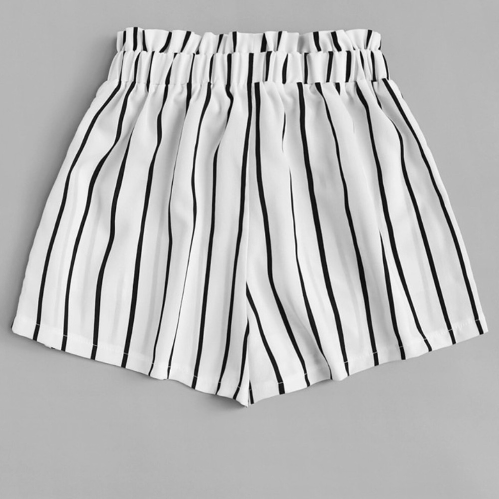 Stretchy striped Tie Front Shorts - Picture 4 of 6